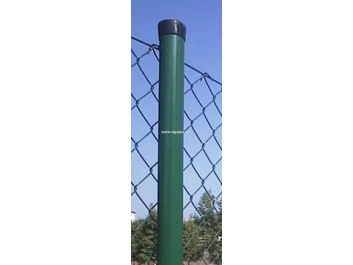 Runde Zaunpfoste ZN+RAL6005 48x2000mm mit PVC-Kappe