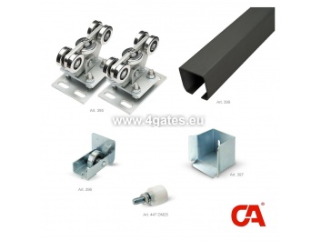 Sliding door fittings set for COMBI ARIALDO gates up to 600kg / bar 6M / 68x68x3mm / Zinc plated